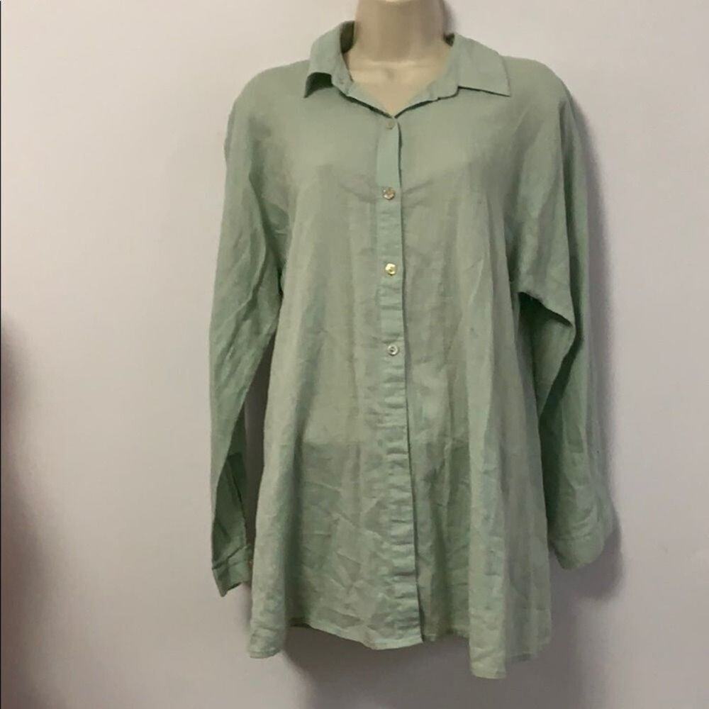 J Jill WOMEN’S GREEN 100% COTTON BLOUSE Si…